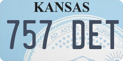 KS license plate 757DET