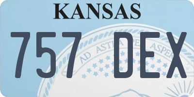 KS license plate 757DEX