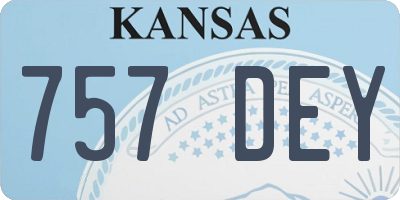 KS license plate 757DEY