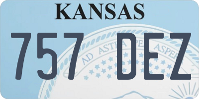 KS license plate 757DEZ