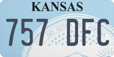 KS license plate 757DFC