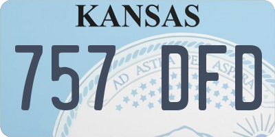KS license plate 757DFD