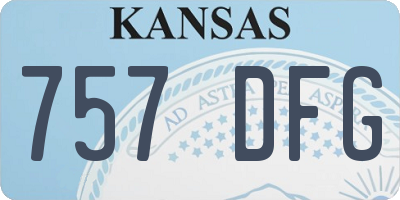 KS license plate 757DFG