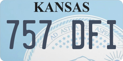 KS license plate 757DFI