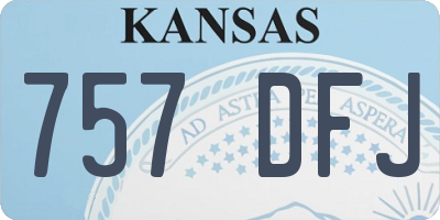 KS license plate 757DFJ