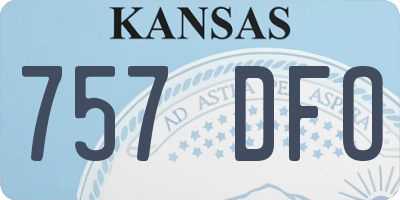 KS license plate 757DFO