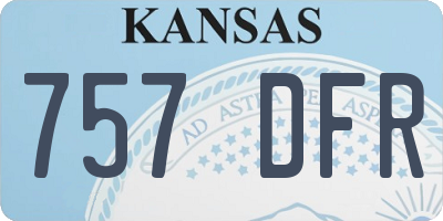 KS license plate 757DFR