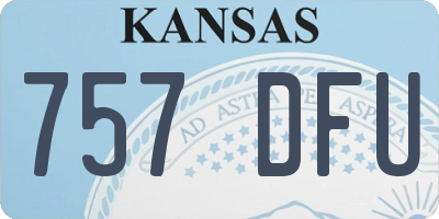 KS license plate 757DFU
