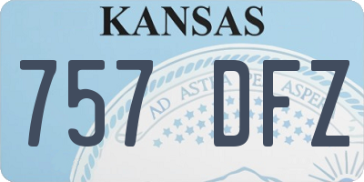 KS license plate 757DFZ