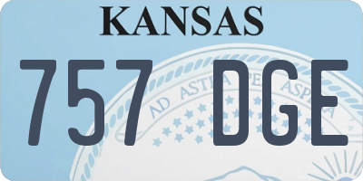 KS license plate 757DGE