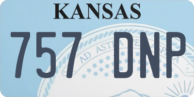 KS license plate 757DNP