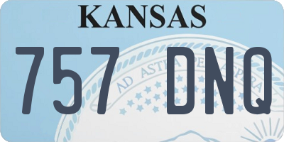 KS license plate 757DNQ