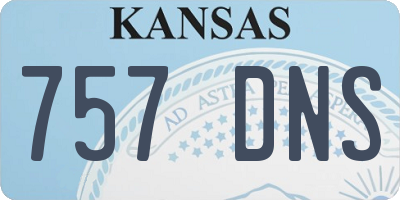 KS license plate 757DNS