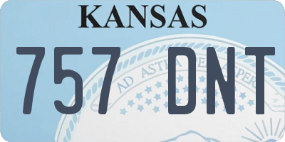 KS license plate 757DNT