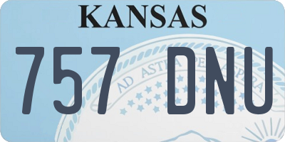KS license plate 757DNU