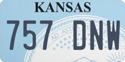 KS license plate 757DNW