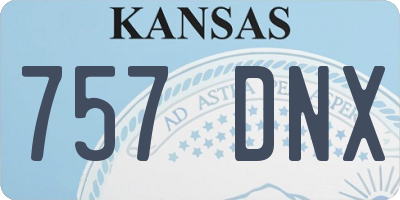 KS license plate 757DNX