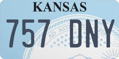 KS license plate 757DNY