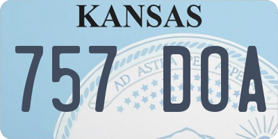 KS license plate 757DOA