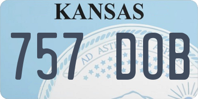 KS license plate 757DOB
