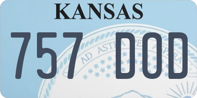 KS license plate 757DOD