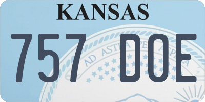 KS license plate 757DOE