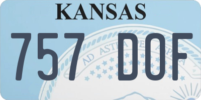 KS license plate 757DOF