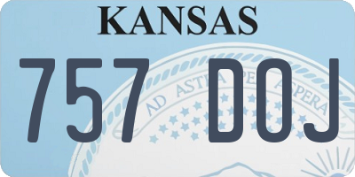 KS license plate 757DOJ