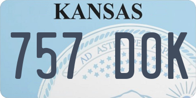 KS license plate 757DOK