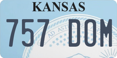 KS license plate 757DOM