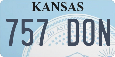 KS license plate 757DON
