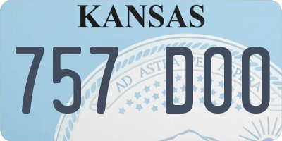 KS license plate 757DOO