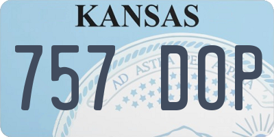 KS license plate 757DOP