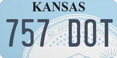 KS license plate 757DOT