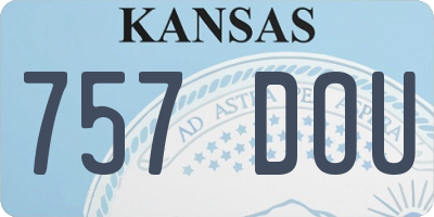 KS license plate 757DOU