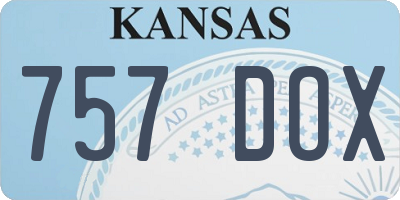 KS license plate 757DOX