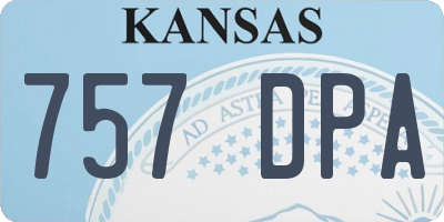 KS license plate 757DPA