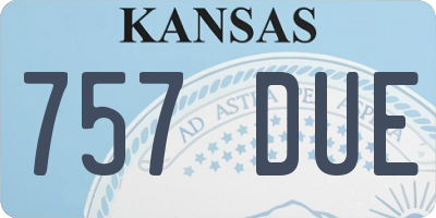 KS license plate 757DUE