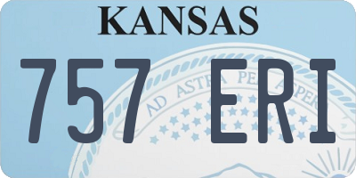 KS license plate 757ERI