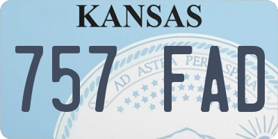KS license plate 757FAD