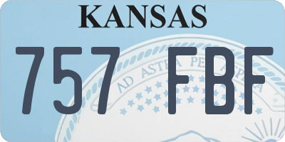 KS license plate 757FBF