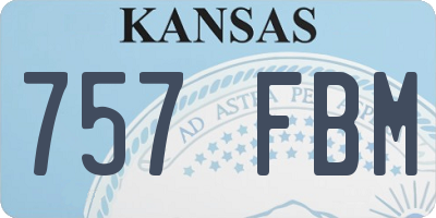 KS license plate 757FBM