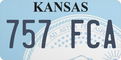 KS license plate 757FCA