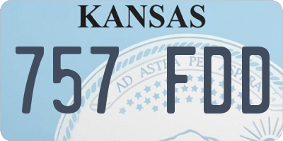 KS license plate 757FDD