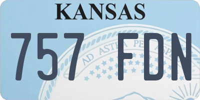 KS license plate 757FDN