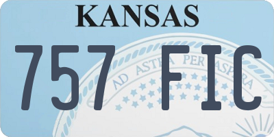 KS license plate 757FIC