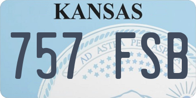 KS license plate 757FSB