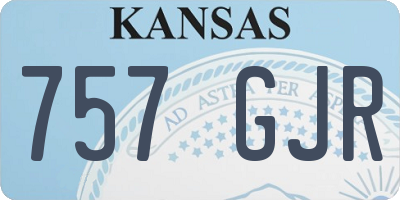 KS license plate 757GJR