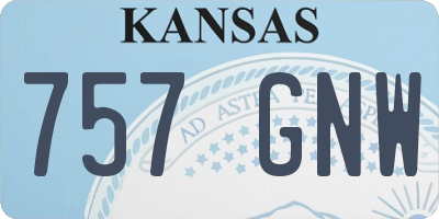 KS license plate 757GNW