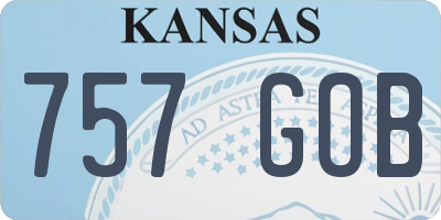 KS license plate 757GOB